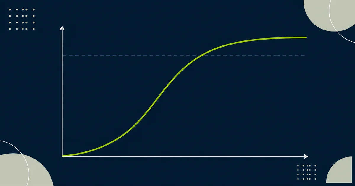 A statistical power curve rising with sample size and crossing the 80% power reference line